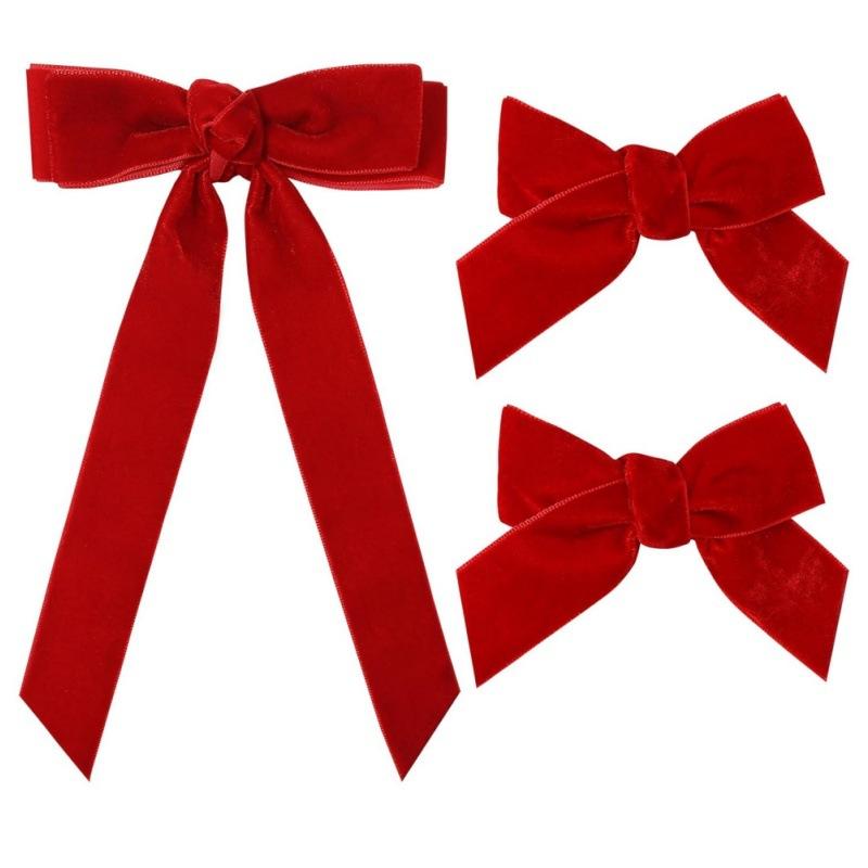 Cute Velvet Bow Hairpins Set Women Children Girls Hair Clips Pin Barrettes Accessories Hairclip Headdress Headwear Ornament