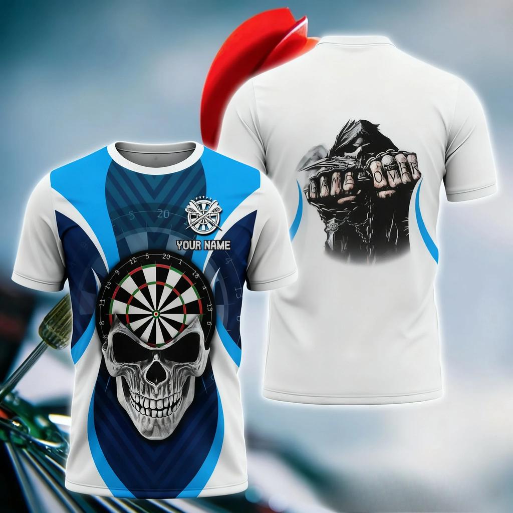 Lustige 3D Dart Print Herren T-Shirts Lässig O-Ausschnitt Kurzarm Personalisierung Club Mode Lockere T-Shirts