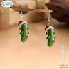 Mini Cucumber Ornaments: Cute Acrylic Earrings & Keychain Set