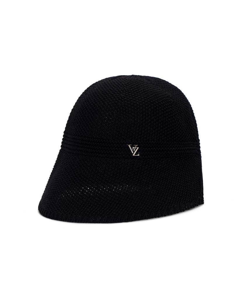 Bajal Vz Studded Logo Summer Knit Bonnet Hat Black