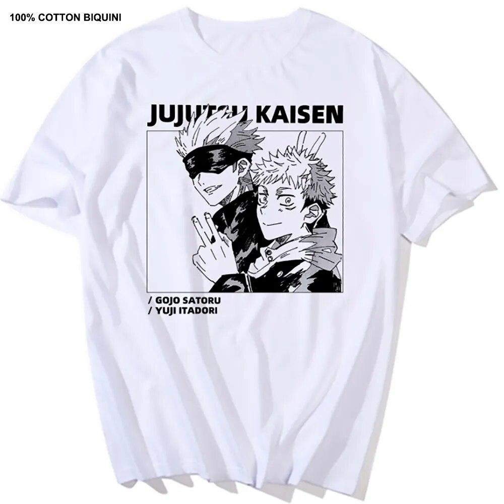 Harajuku Unisex's Tshirt Jujutsu Kaisen Printed Short Sleeve T Shirt Cool Cartoon Anime Casual T-shirt Kawaii Male Streetwear Tops