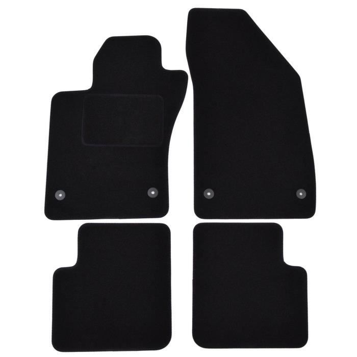 Tapis De Sol Noir Velours - J&J AUTOMOTIVE - Fiat Tipo 2015 - Sur Mesure - Antidérapant - Imperméable