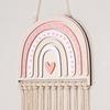 Rainbow Braided Rope Wall Hanging Organizer Hair Clips Storage Holder For Girl Bedroom Bathroom Decor Wall Ornaments Accessories