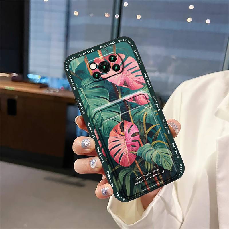 Card Bag Shockproof Phone Case For Xiaomi Poco X3 NFC/X3 Pro Waterproof Full Wrap Dirt-resistant Anti-dust Silicone Cute