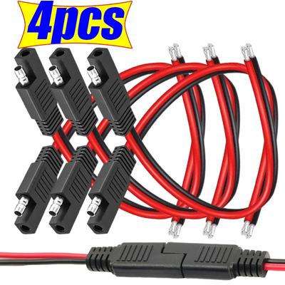 Mehrzweck SAE Batteriekabel Batteriesteckerkabel SAE Standardstecker Rot und Schwarz Zweifarbiges Logo für Batteriestecker 1-4 Stück