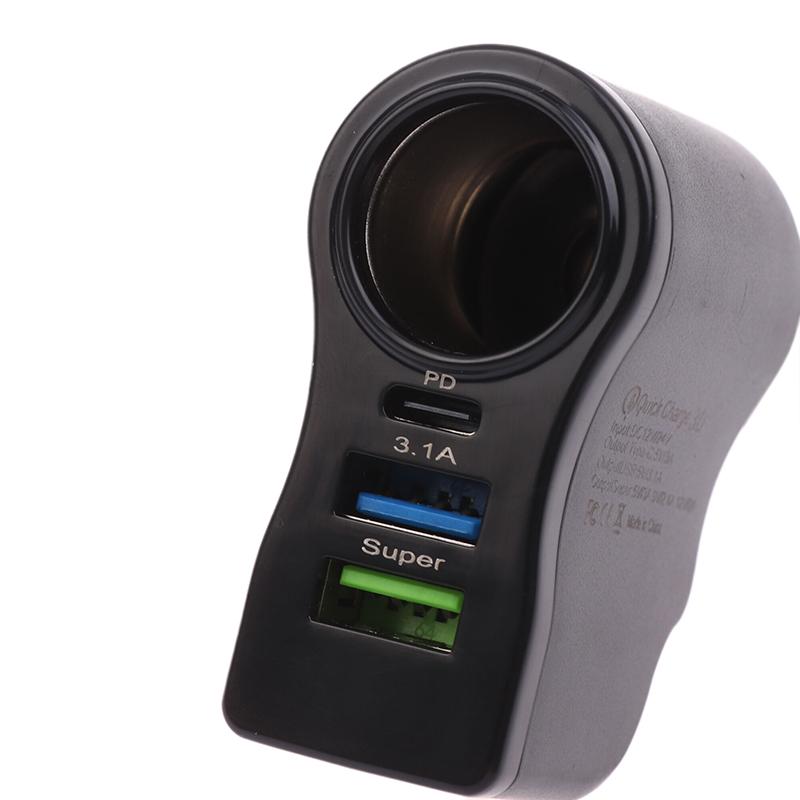 Dual Usb Car Charger Digital Display Car One To Three Cigarette Light 66W Car Multifunctional Charger