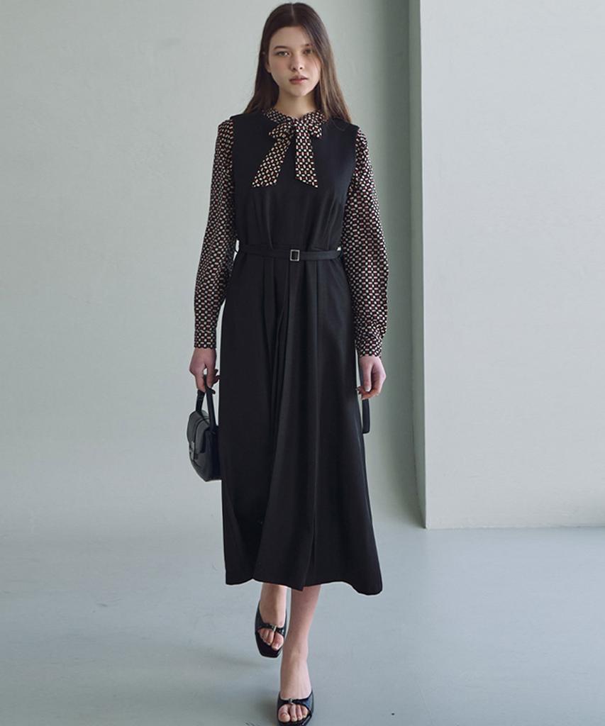 Lucida Elegant Pleated Long Dress