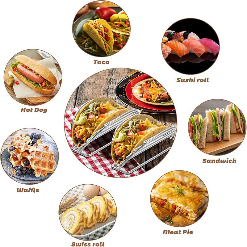 Edelstahl Taco-Halter Ständer Mexikanisches Restaurant Pfannkuchenständer Essensständer Burritos Tortillas Halter Taco Ständer Küchenhelfer