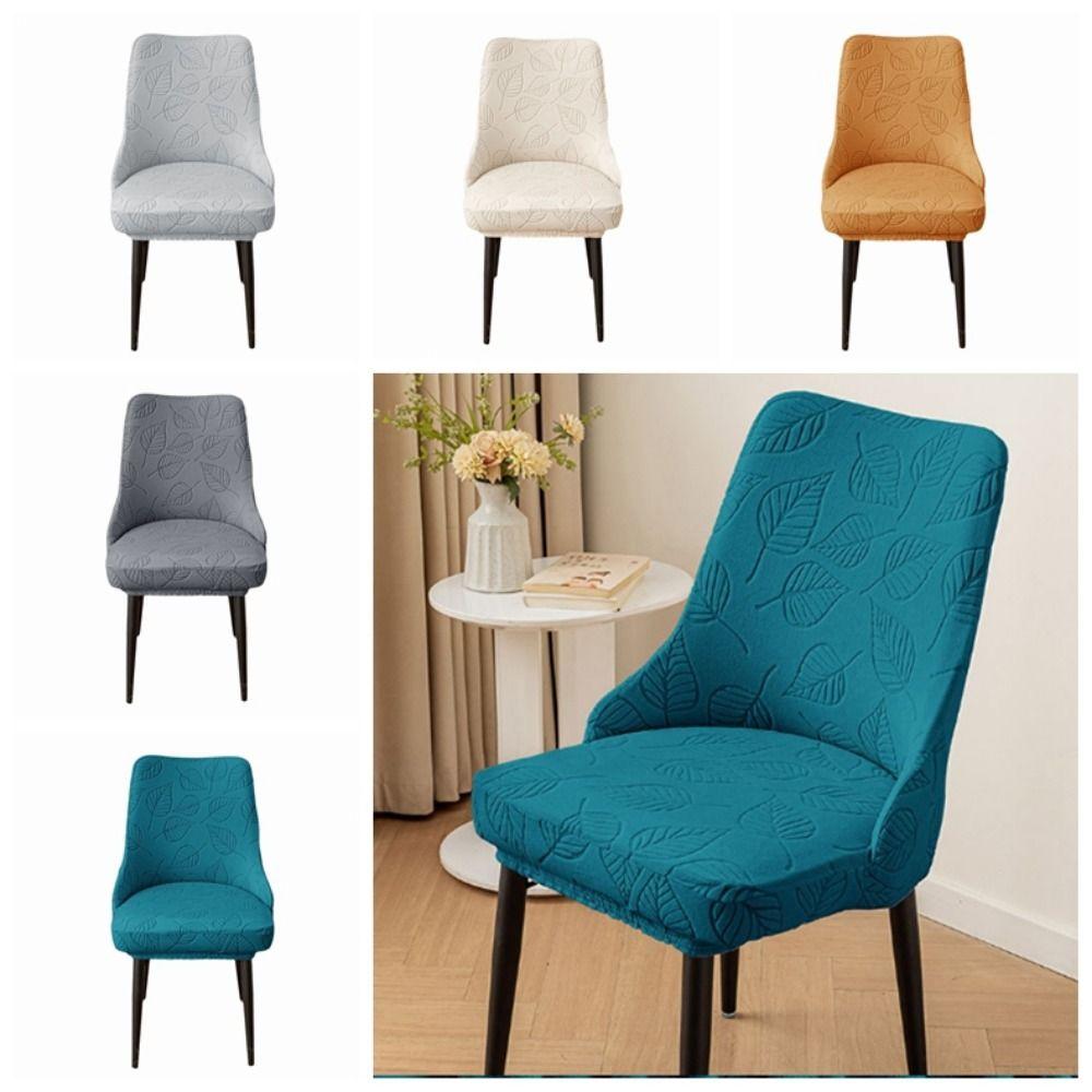 Soft Curved Chair Cover Leaf Pattern Dining Chair Cover Seat Protectors for Dining Room
