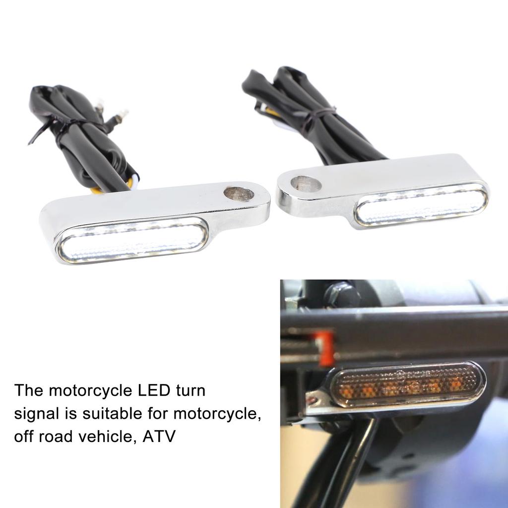1 Pair Motorcycle LED Turn Signal Running Lights Retro Style Blinker Indicator Lamp Dual LED Light for ATV DC12V