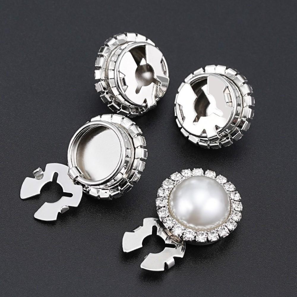 Gifts Round Rhinestone Cufflinks Rhinestone DIY Button Cover Beads Sewing Accessories Shirt Button Clip Formal Attire