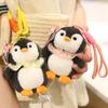 Chubby Penguin Plush Toys Pendant Soft Stuffed Cartoon Flower Hat Penguin Toys Kawaii Keychain Bags Car Decor Nice Present Gift