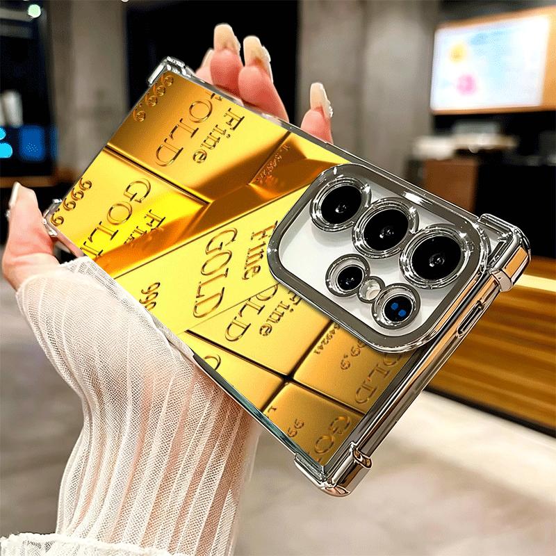 Fine Gold Pattern Printing Plating Phone Case For Samsung Galaxy S24 S25 FE S26 Edge S23 Ultra S22 S21 Plus S20 Anti-Fall Airaba