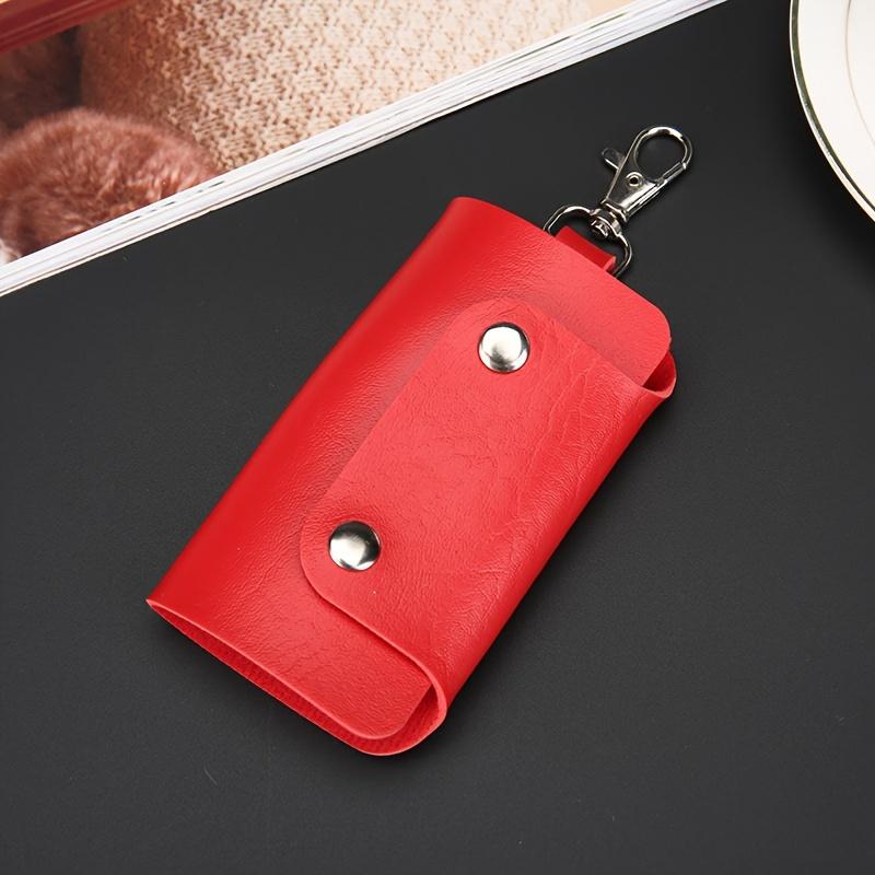 1pc Stylish Key Organizer Faux Leather Key Holder with Carabiner, Colorful & Durable Everyday Use, Key Organizer