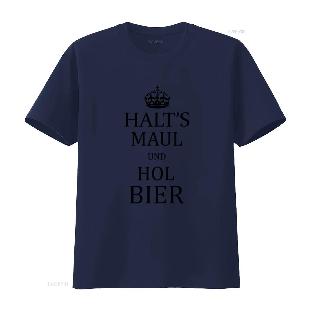 Lustiges Damen Slogan T-Shirt Halts Maul Und Hol Bier Design Schwarz S M L vintage gewaschen Mode Designer Kleidung