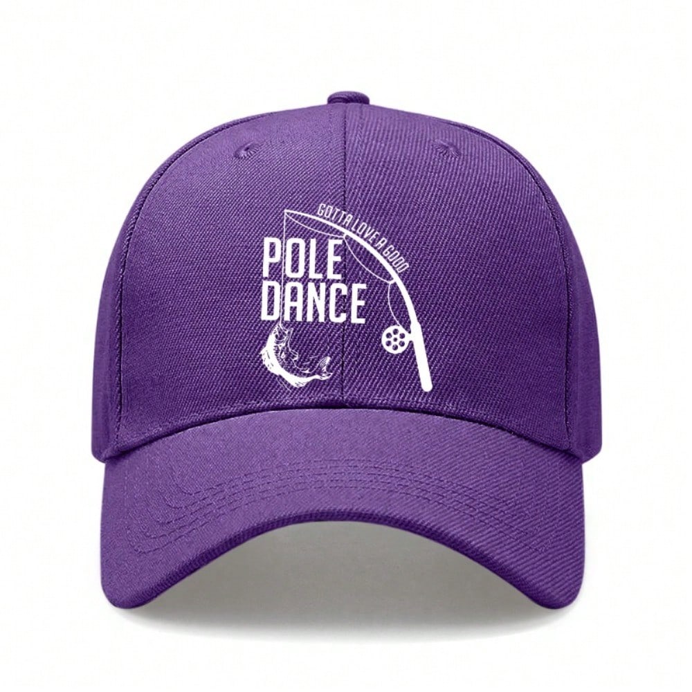 Fishing Lover Baseball Cap - "Pole Dance" Graphic Print Polyester Adjustable Breathable Casual Outdoor Sports Hat For Men Women