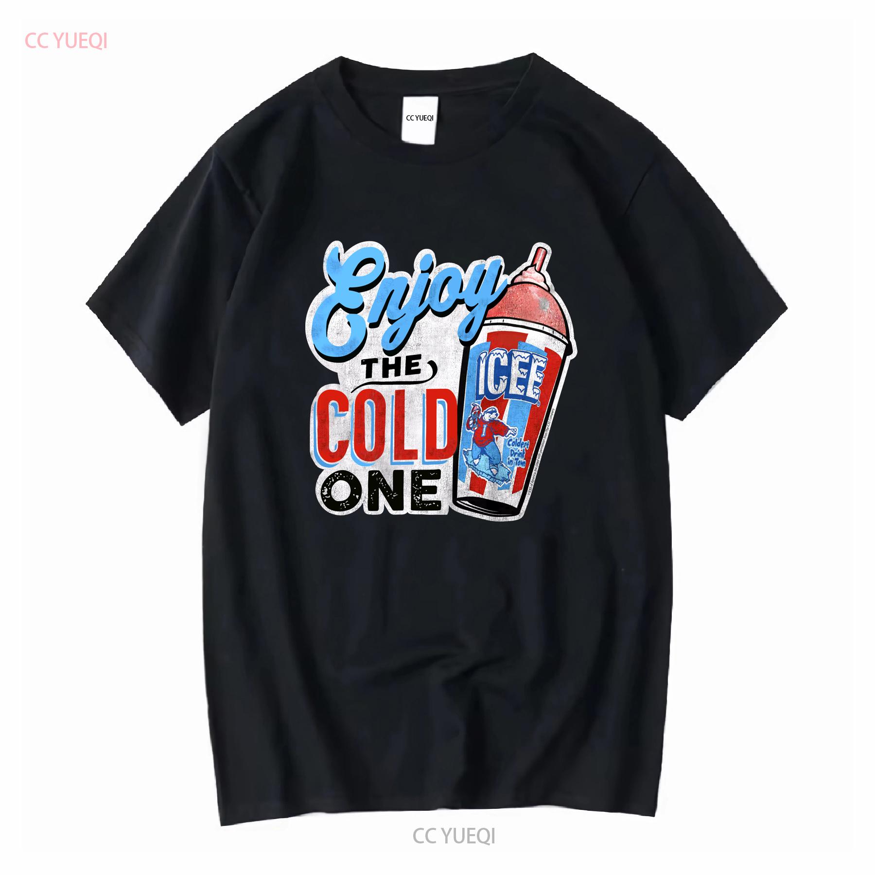 

Лицензированная футболка с круглым вырезом для взрослых Enjoy The Cold One Icee Slushie, с длинным или коротким рукавом, винтажная, стирка, мягкая, универсальная 4XL