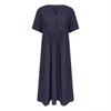 Summer Dresses For Women Boho Maxi Dress Short Sleeve V Neck Dresses Fashion Dress with Pockets