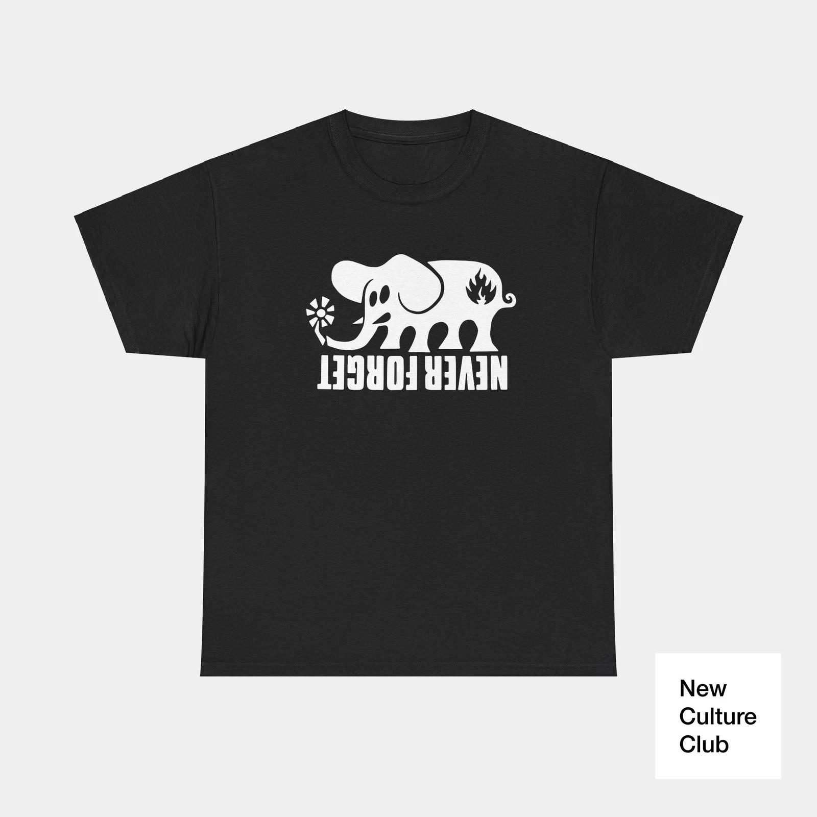 Black Label Never Forget Elephant Skate Skateboarding 90s Design T Shirt Tee XXXL
