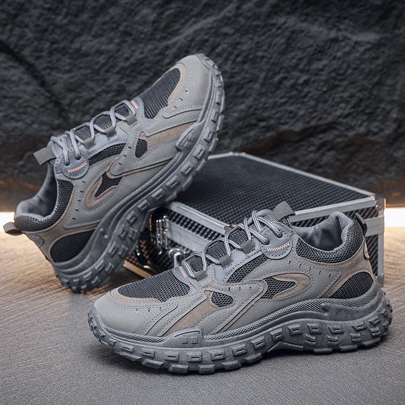 Men’s Breathable Mesh Work Shoes: Spring/Autumn Anti-Slip, Wear-Resistant Construction Sneakers.