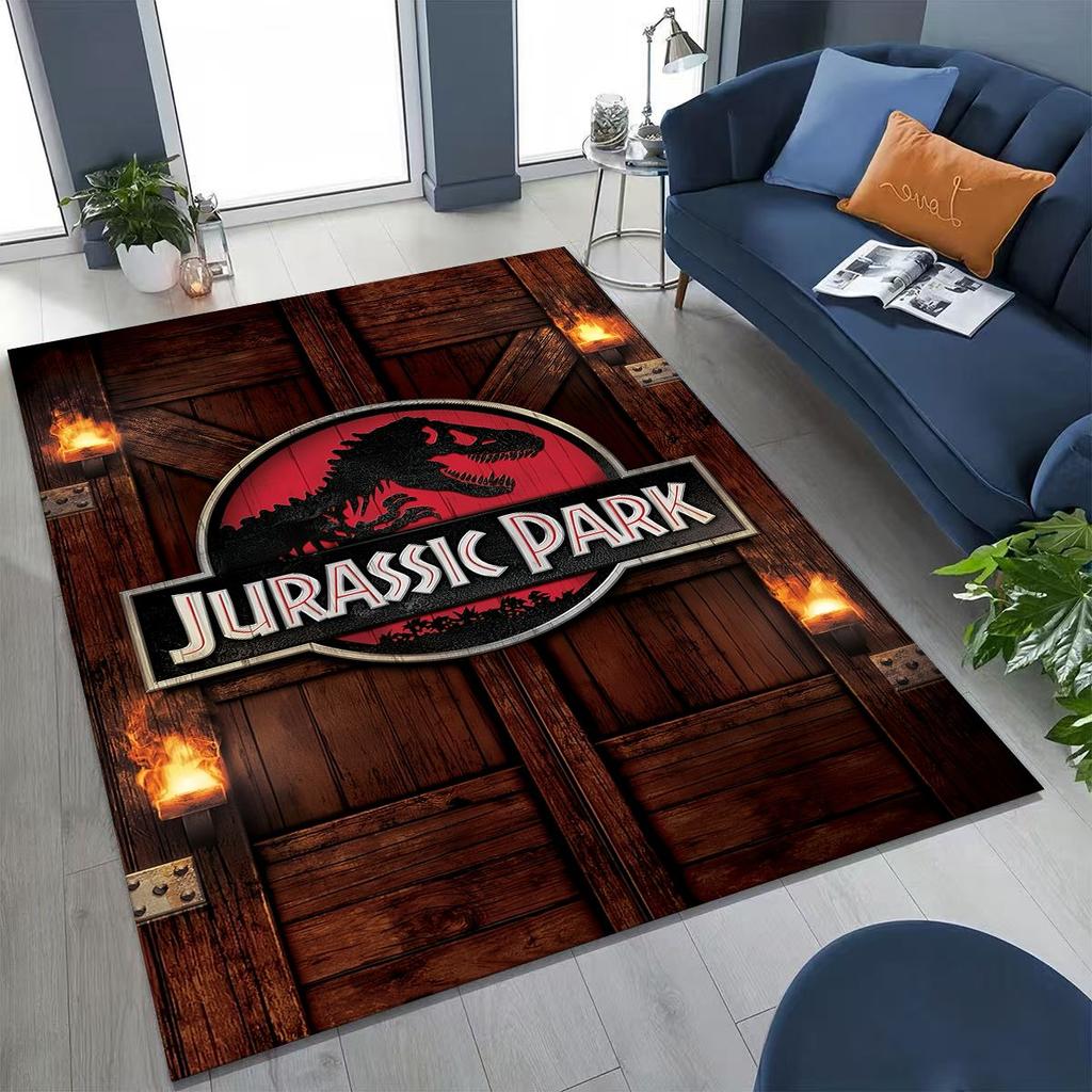 Classic Jurassic Park Dinosaur Movie Tyrannosaurus Rex Rug for Bedroom Living Room Sofa Home Doormat Decor,Non-slip Floor Mat