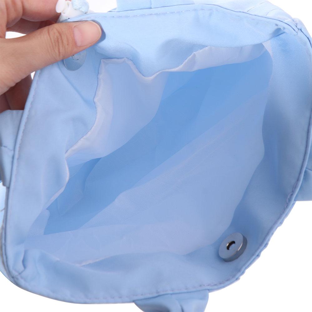Sweet Nylon Shoulder Bag Large Capacity Drawstring Handbag Stylish Pleated Tote Bag Female