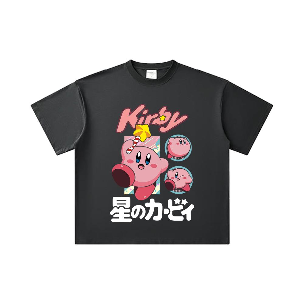 260 GSM Double Yarn 32 Count 100% Cotton Pokemon V7 Kirby Print Unisex Heavy Cotton T Shirt