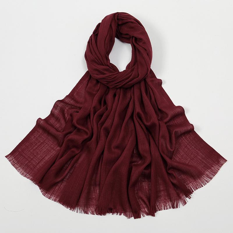 New Hot-selling Bamboo Cotton Solid Color Long Towel, Boutique Breathable Women's Versatile Bag Head Soft Scarf