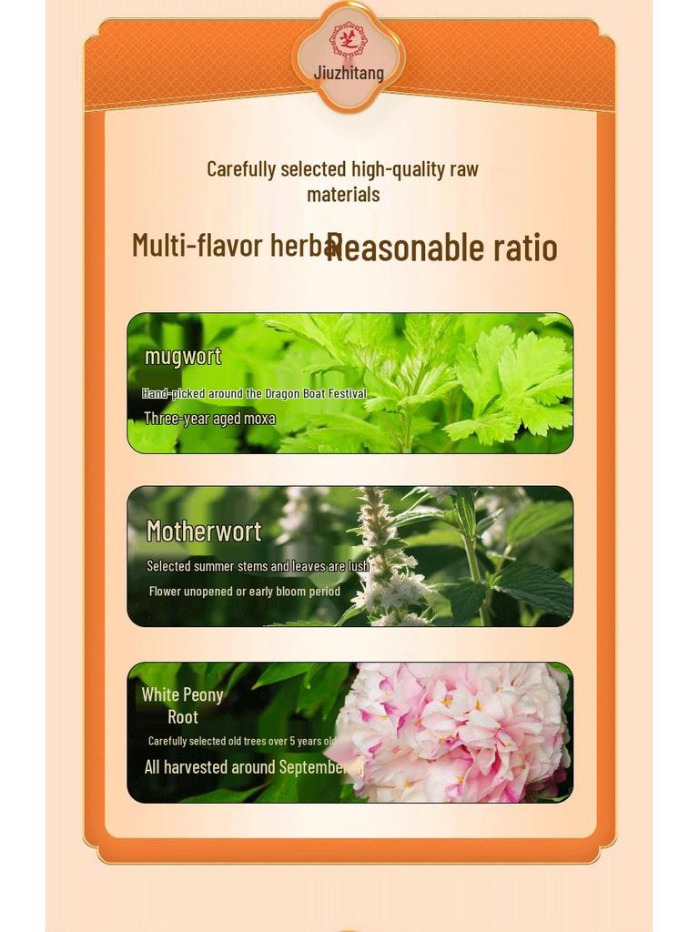 Jiuzhitang Motherwort Heated Knee Pads - Warm Steam Moxibustion Knee Patches for Cold Protection