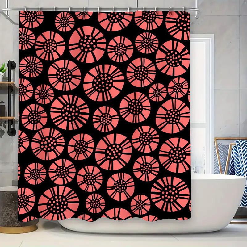 

Black Coral Printed Bath Shower Curtain Waterproof Decorative Home Decoration 180x175cm (6ft x 5ft) 90x180cm