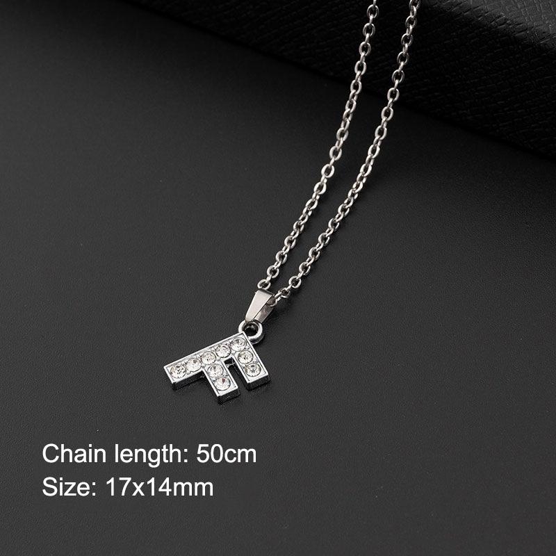 Women Shining Zircon A Z Letter Pendant Necklace 1Pcs Adjustable Clavicle Chain Personalized Jewelry for Birthday Present