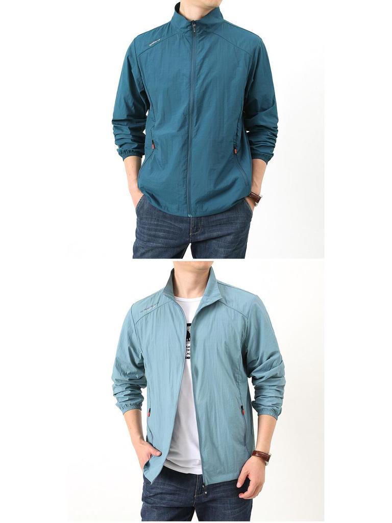 Men's Summer Sun Protection Loose Jacket - Breathable, Quick-Dry, Casual Stand-Up Collar for Outdoor Sports