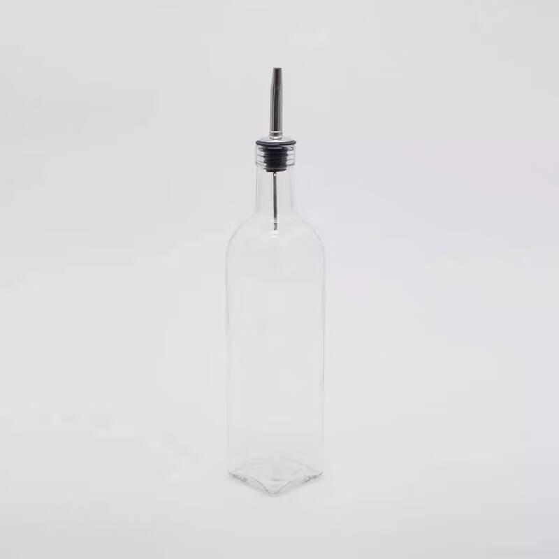HEC CURTA 16oz Glass Oil Dispenser with Press Pump
