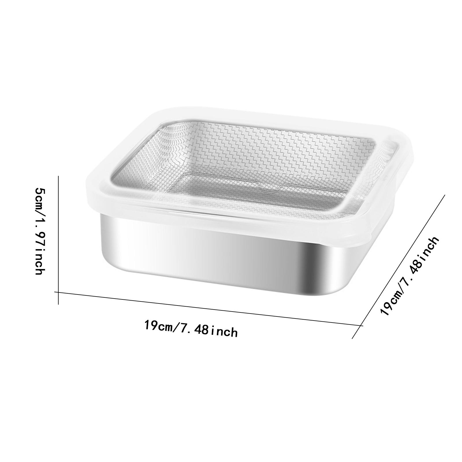 Stainless Steel Food Container with Strainer Stackable Multipurpose Colander Set for Lettuce Fruits Vegetable Meat Salad Storage 7650₽