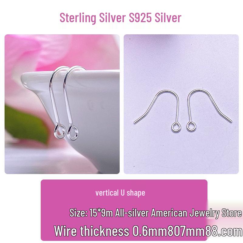 

Позолоченные серебряные крючки S925 для серег DIY Plain Silver