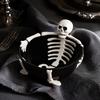 Decorative Serving Tray Halloween Skeleton Lounging Tidbit Serveware, 3D Relief Resin Candy Bowl for Skull Party Platter Snacks Dips, Creative