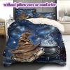 Starry Sky Animals Pattern Bedding Quilt Set Quilt Cover Pillowcase Home Decoration Birthday Gift (1 * Duvet Cover + 2 * Pillowcase, Without Core)