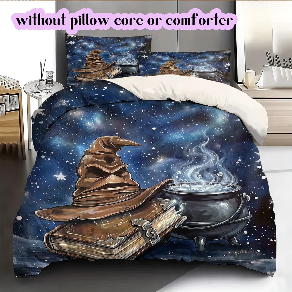 Starry Sky Animals Pattern Bedding Quilt Set Quilt Cover Pillowcase Home Decoration Birthday Gift (1 * Duvet Cover + 2 * Pillowcase, Without Core)