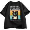 Funny Coffee Cat T-Shirt Summer Short Sleeve Cat Mama T Shirt Coffee Lover Tee Shirt Retro Cat T Shirt Women Clothes Personality