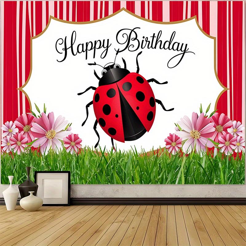 Red Floral Birthday Backdrop 1pc - Studio Photo Prop