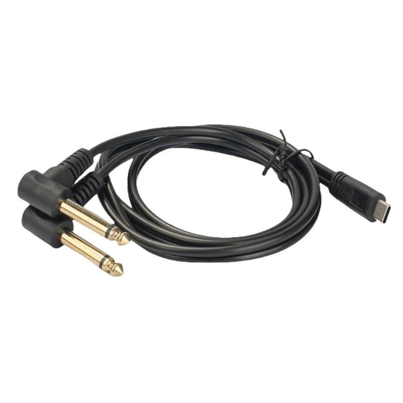 USB C To Single/Double 6.35mm Cable Type C To 1/4inch Connection Adapter Cord for Amplifiers and Speakers 1m