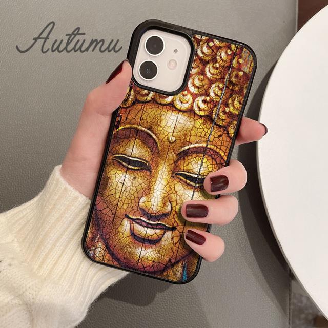 Buddha-Statue Vintage Handyhülle für iPhone 11 12 13 14 Pro Max mini X XR XS SE 2020 6 7 8 Plus Samsung Galaxy S21 S22 Hülle