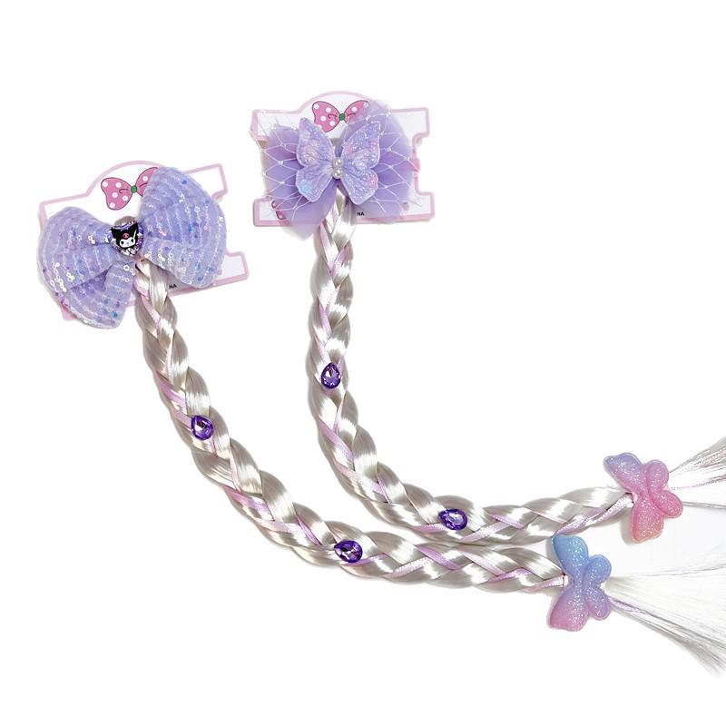 Kids' Cute Starfish Pearl Bow Braid Mesh Wig Ponytail