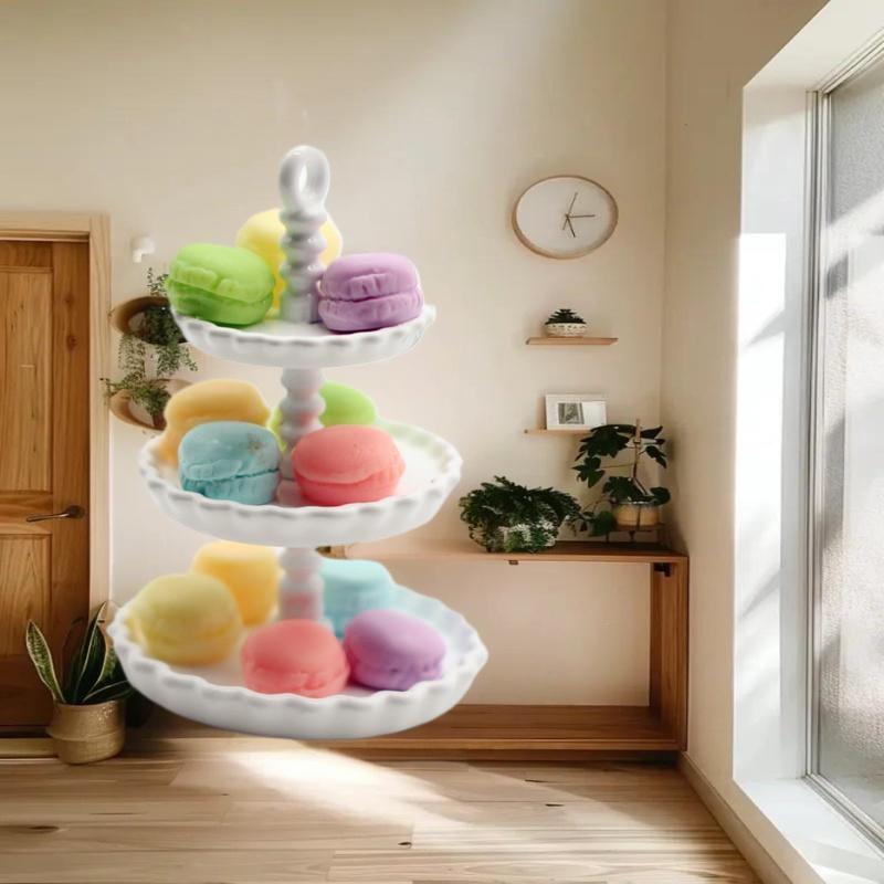 1Pcs Dollhouse Mini Cake Tray Model Simulation Miniature Cake Stand Ornament Scene Decoration Doll House Accessories