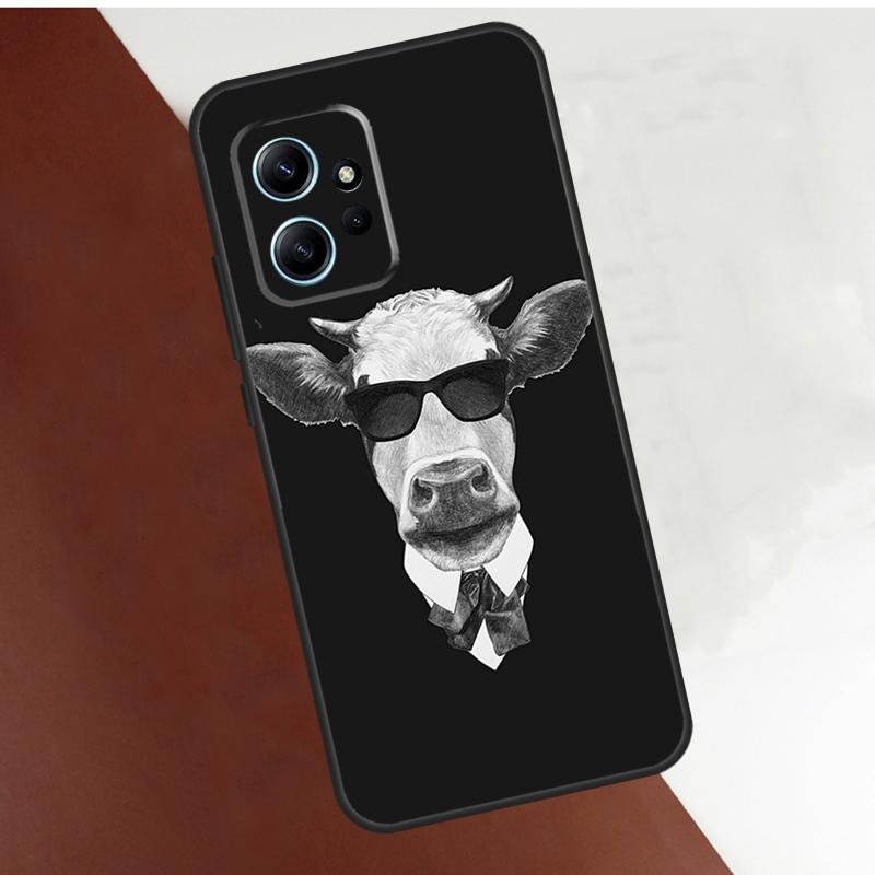 Funny Cow Face Case For Xiaomi Redmi Note 14 10 11 12 13 15 Pro Plus Cover For Redmi 15 14C 10C 12C 13C 15C
