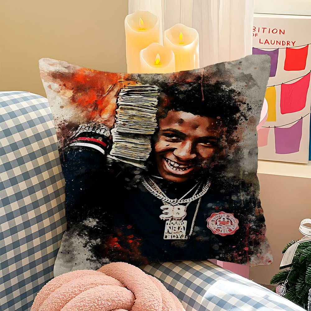 

YoungBoy Never Broke Again Pillow Gift Home Office Decoration Bedroom Sofa Car Cushion Cover case x 30X30cm
