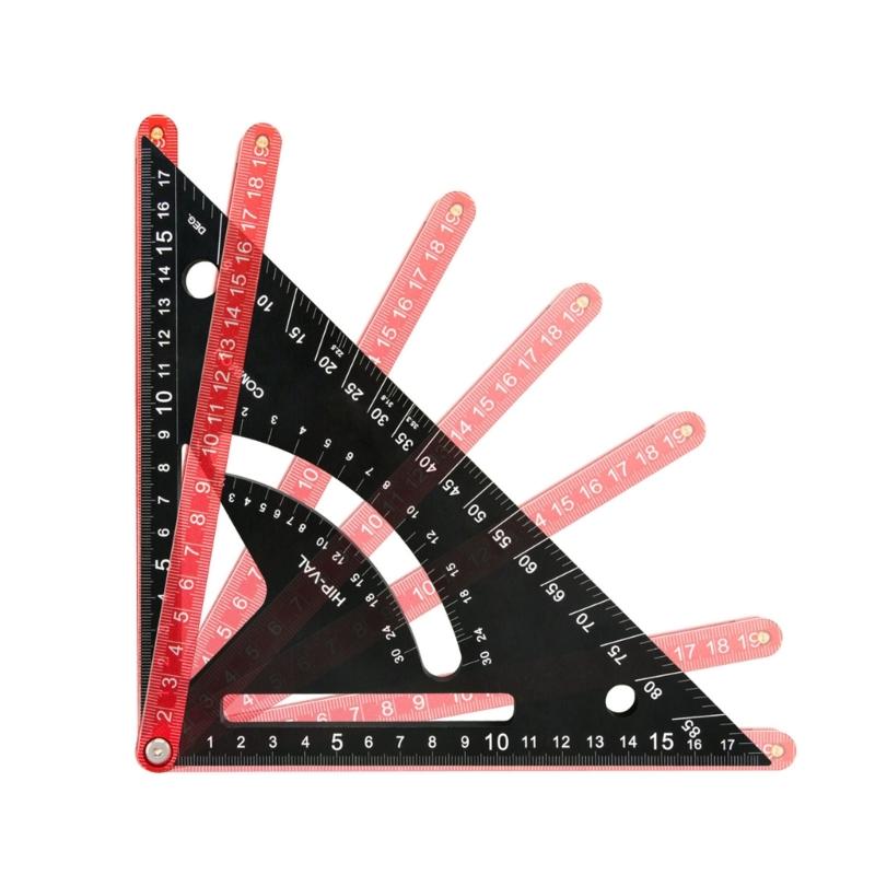 Sparrenwinkel Werkzeug, Dreieckslineal Sparrenwinkel Winkelmesser, Zimmermannswinkel mit Schablonenblock, Aufmaßwerkzeug