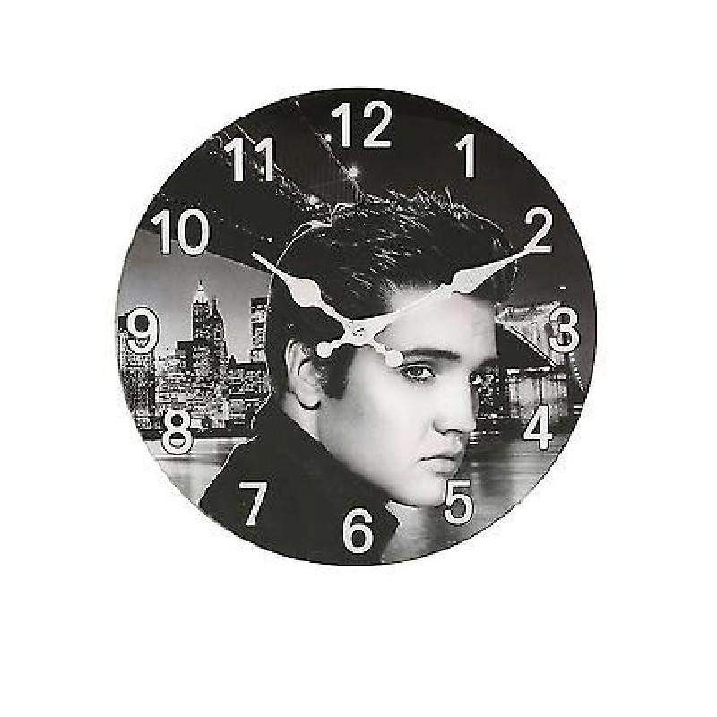 Minimally Retro Elvis Presley Patterned Wall Clock For Living Room Decor