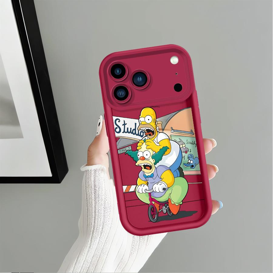 Phone Cover Case for Apple iPhone 17 Pro Max 16e 13 Mini 11 12 16 XR 14 Plus XS Air 15 The Simpsons Homer Bart