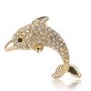 Mote Legering Rhinestone Delfin Brosje Søt Delikat Dame Draktdressjakke Corsage Ornament Nål